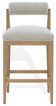 Safavieh Couture Oaklie Rolled Back Counter Stool, Taupe/Natural