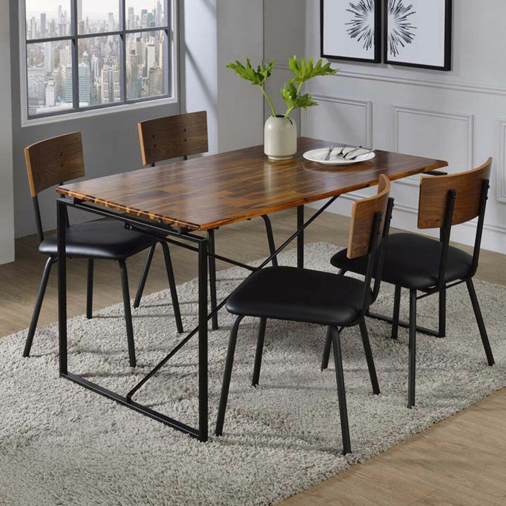 Rectangular Dining Table, Oak/Black Finish
