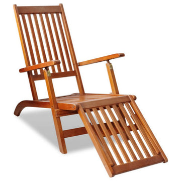 vidaXL Deckchair Patio Lounge Chair Folding Sunlounger Sunbed Solid Acacia Wood