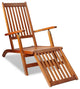 vidaXL Deckchair Patio Lounge Chair Folding Sunlounger Sunbed Solid Acacia Wood