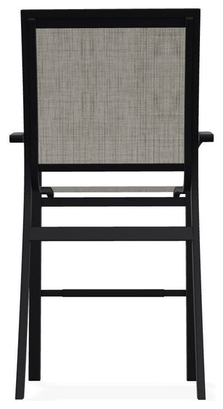 Kendall Sling Bar Height Stackable Outdoor Stool, Smoke/Black