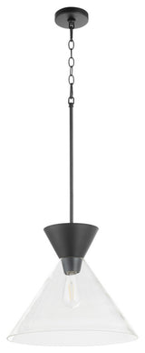 Beldar Pendant, Matte Black W/ Clear Glass
