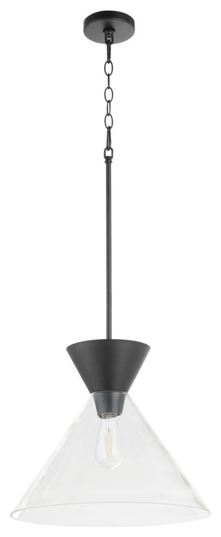 Beldar Pendant, Matte Black W/ Clear Glass