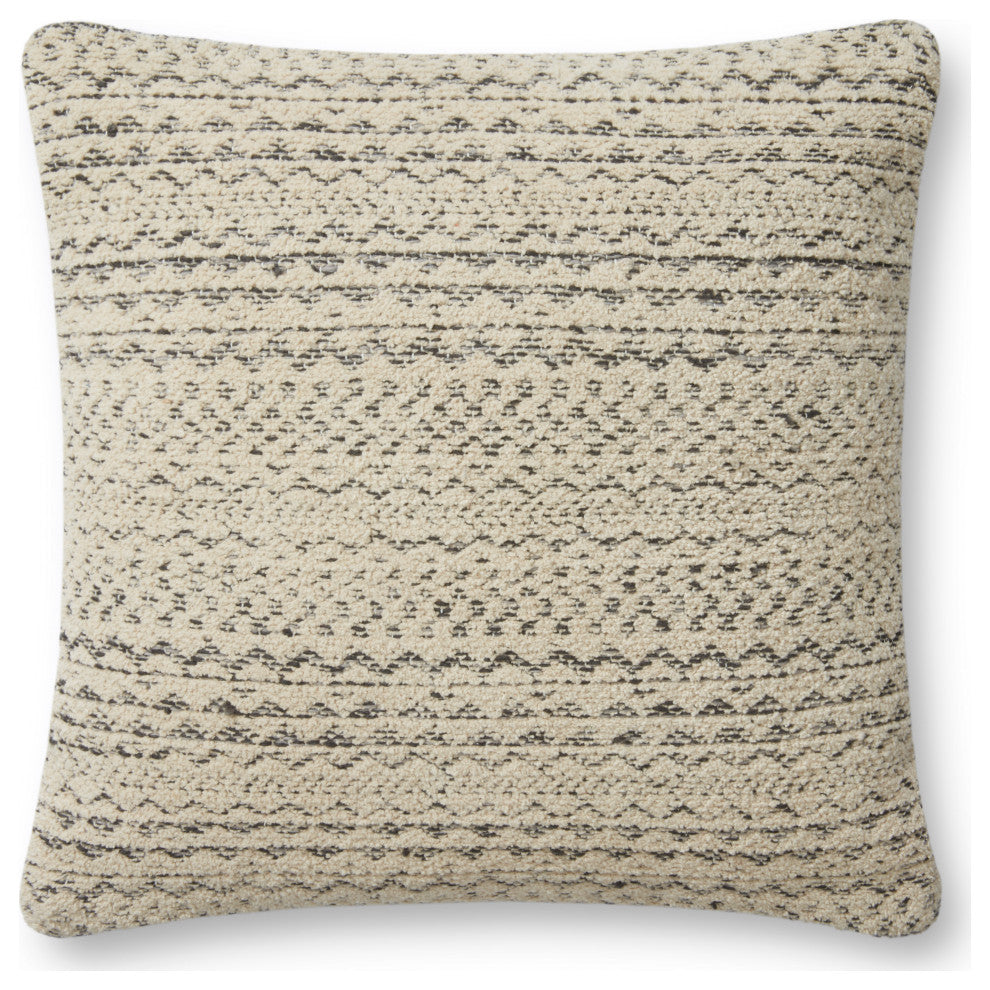Angela Rose x Loloi Gloaming Charcoal / Ivory 18'' x 18'' Cover Only Pillow