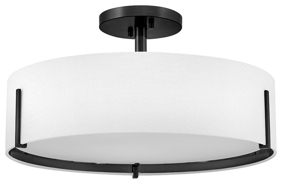 Hinkley Halle Medium Semi-Flush Mount, Black
