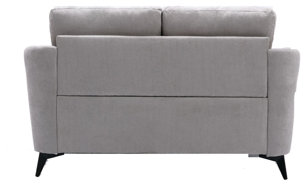 Benzara BM287964 Odin 60" Modern Loveseat, Tufted Cushions, Light Gray