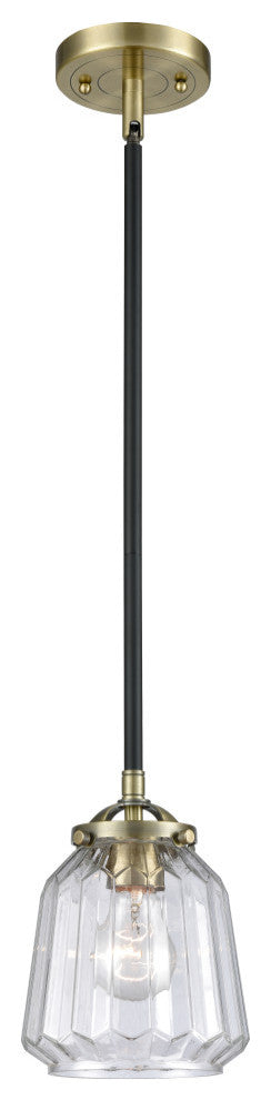 Chatham 1-Light Mini Pendant, Black Antique Brass, Clear