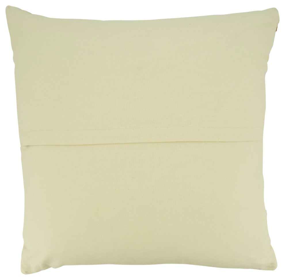 Throw Pillow With Striped Woven Design, 20"x20", Poly Filled
