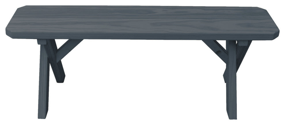 Cedar Cross-Leg Bench, Charcoal Stain, 4 Foot