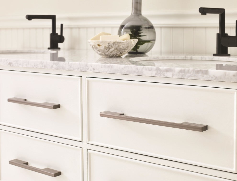 Separa 10-1/16" Center-to-Center Black Brushed Nickel Cabinet Pull