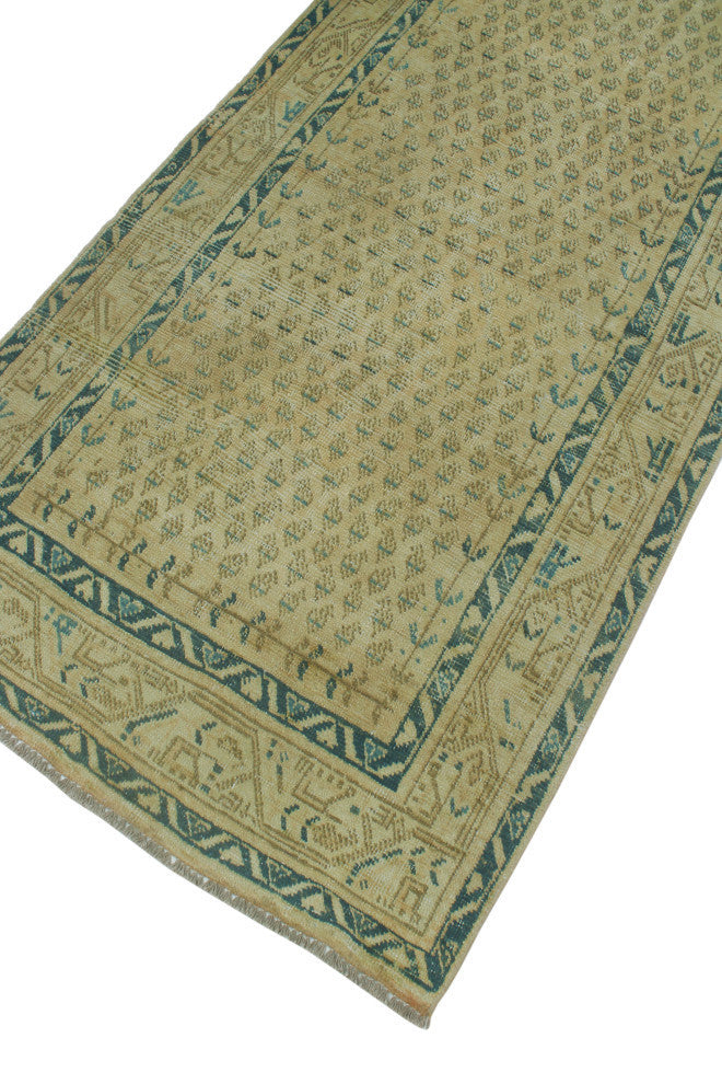 Semi-Antique Baha Beige/Gray Runner, 3'5x9'7