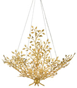 Aviva Stanoff Eight Light Chandelier, Contemporary Gold Leaf