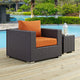 Espresso Orange Convene Outdoor Patio Armchair