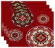 Medallions Geometric Print Placemat, Set of 4, Red