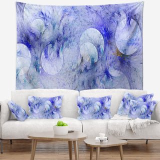 Light Blue Fractal Glass Texture Abstract Wall Tapestry, 92"x78"