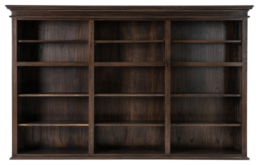 Black Wash Triple Bookshelf Hutch
