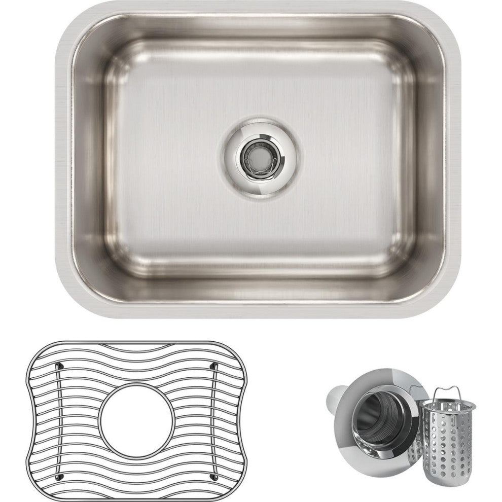 Elkay 14 1/2" Bowl Undermount Stainless Steel Bar/Prep Kitchen Sink, ELUH129DBG