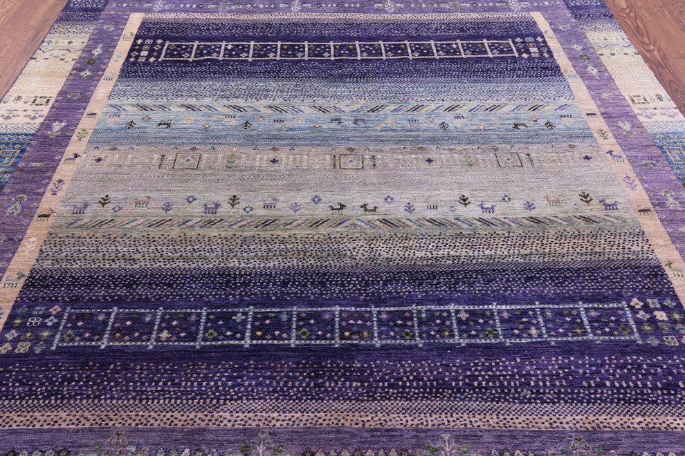 7' 10" X 9' 8" Tribal Persian Gabbeh Hand Knotted Wool Rug Q9968