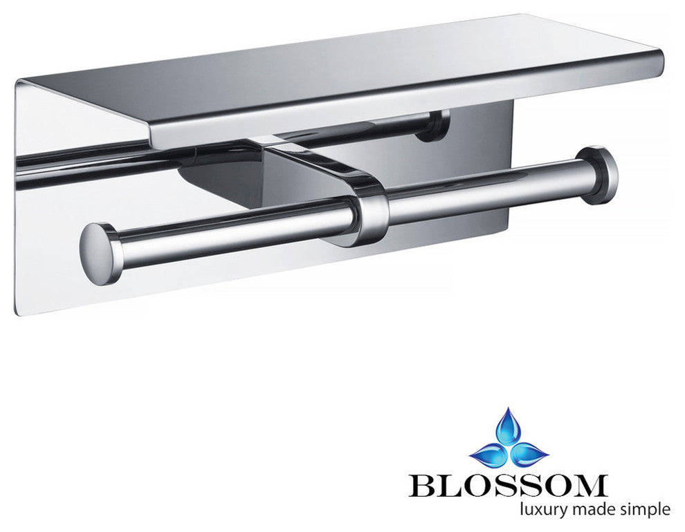 Blossom Double Toilet Tissue Holder, Chrome
