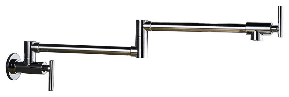 Wellfor Brass Pot Filler Faucet Folding Double Joint Swing Arm, Chrome