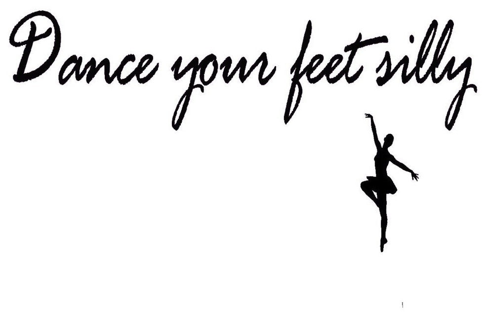 VWAQ Dance Your Feet Silly Vinyl Wall Decal Inspirational Dancing Quote Wall Art