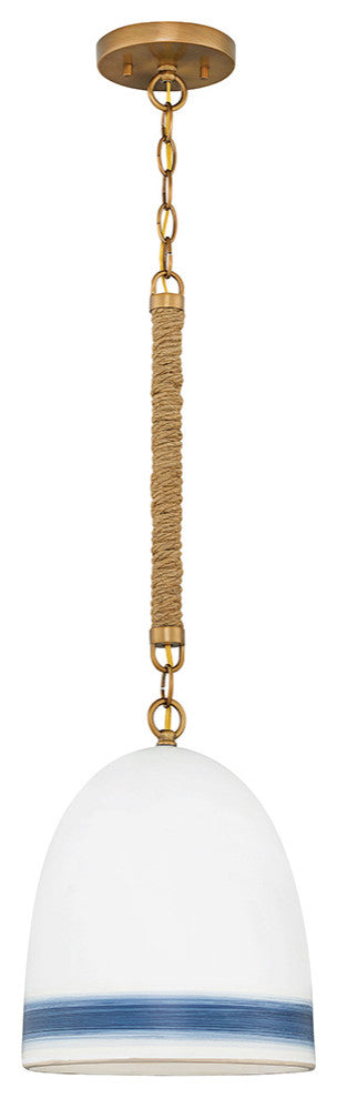 Nash Pendant, Heirloom Brass With Navy Stripe