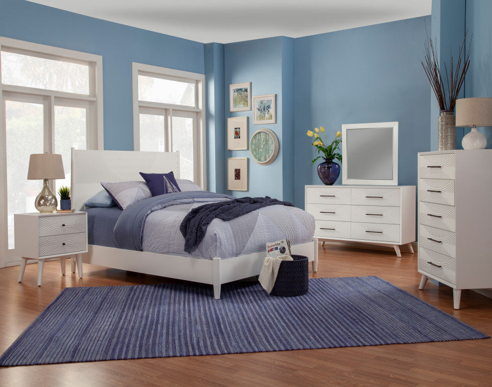 Tranquility Full Panel Bed, White