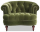 La Rosa 42" Chesterfield Tufted Accent Chair, Olive Green Performance Velvet