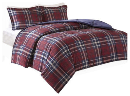 Madison Park Microfiber With 3M Moisture Management Comforter Mini Set, Red, Ful