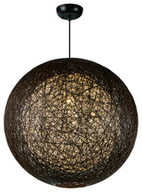 Maxim 14407 Bali 1 Light 24"W Woven String Globe Pendant - Chocolate