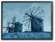 Windmill Farm Blue Farm Landscape Painting, 24"x30"
