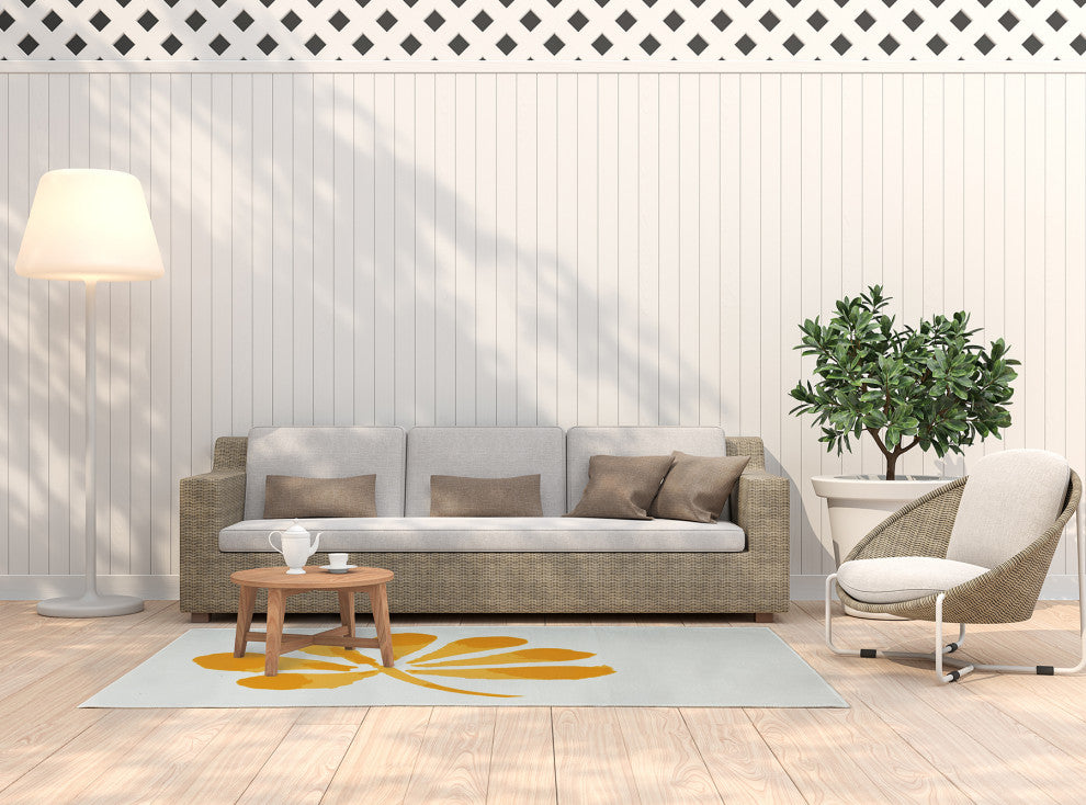 5' x 7' Petals Spring Chenille Indoor/Outdoor Rug