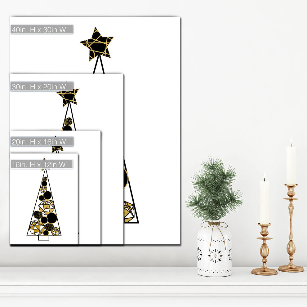 Ready2HangArt 'Glam Tree' Wrapped Canvas Christmas Textual Wall Art