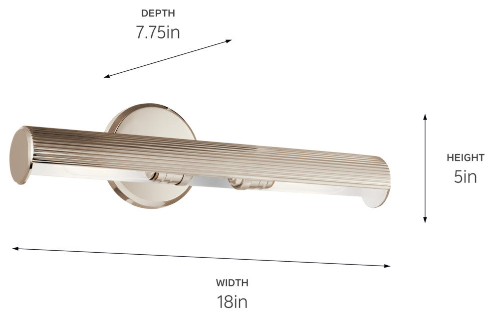 Midi 18" Picture Light, Polished Nickel