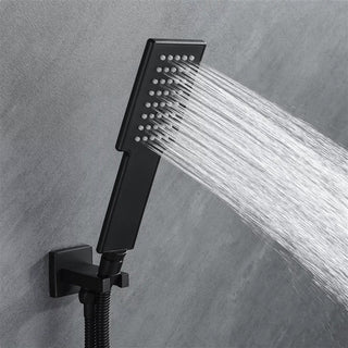 Fontana 24" Thermostatic LED Rainfall Shower System, Handheld Shower-Matte Black