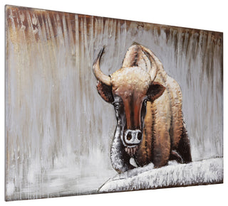 "Buffalo" Mixed Media Iron Hand Painted Dimensional Wall Art