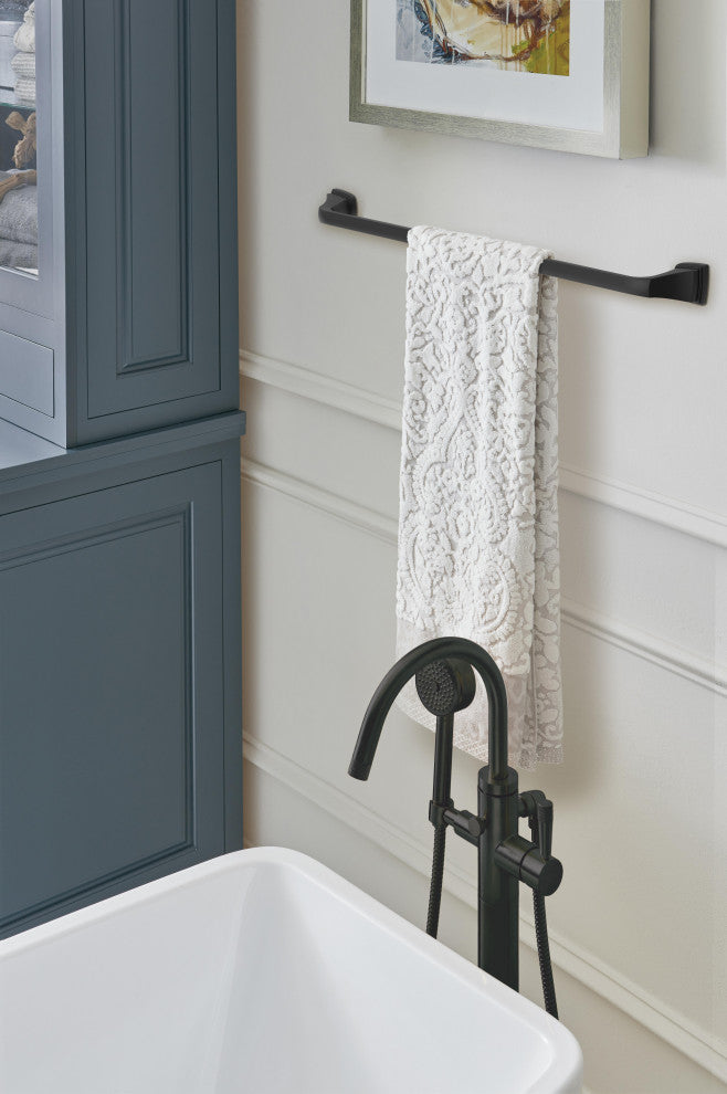 Amerock Revitalize Traditional Towel Bar, Matte Black, 24" Center-to-Center