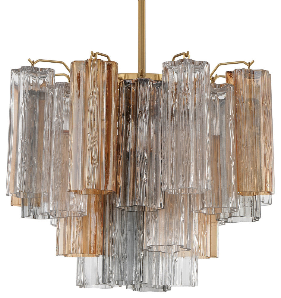 Crystorama Lighting Group ADD-300-AU Addis 4 Light 18"W Waterfall - Aged Brass