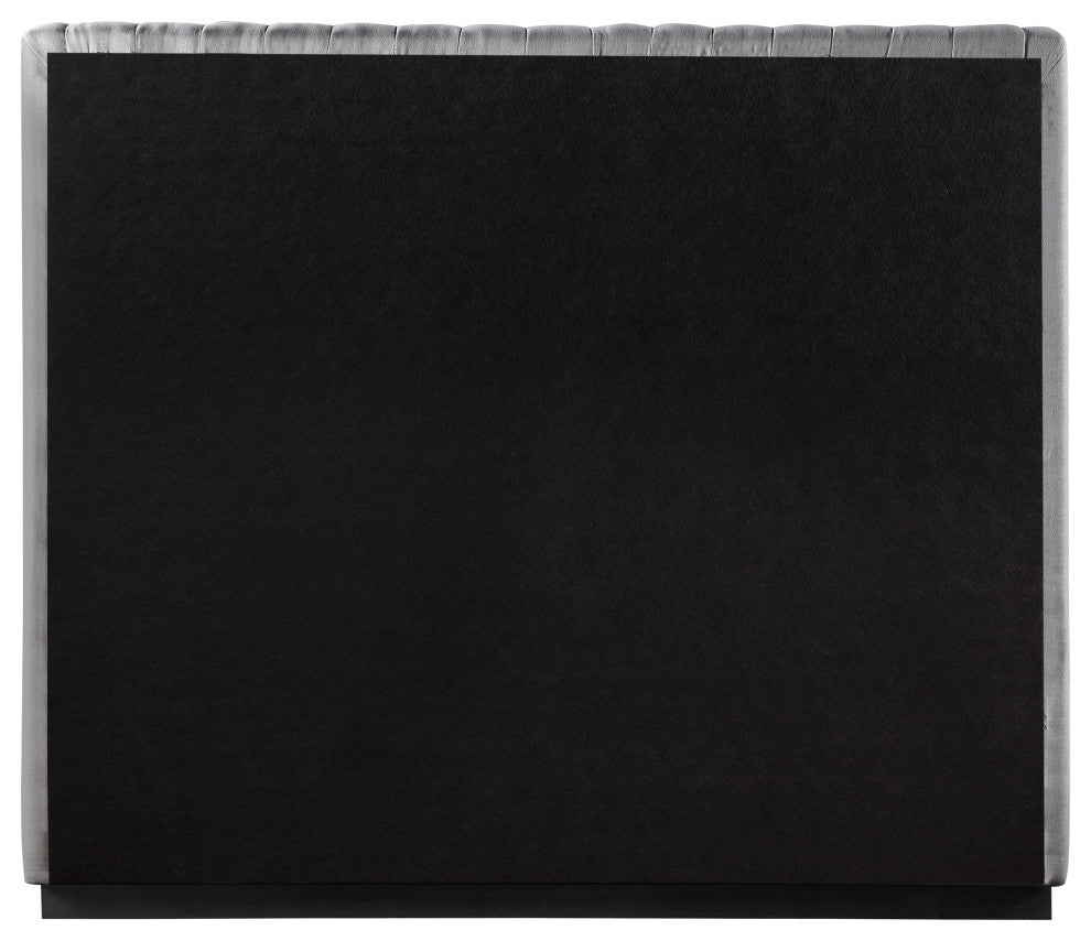 Logan Beige Linen Textured Fabric Twin Bed, Gray, Queen