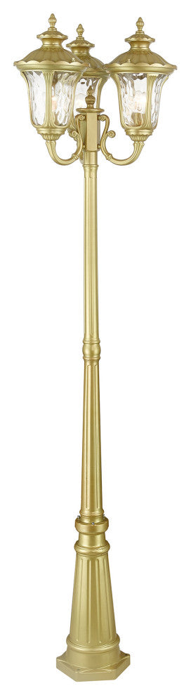 Oxford 3-Light Soft Gold Post Light
