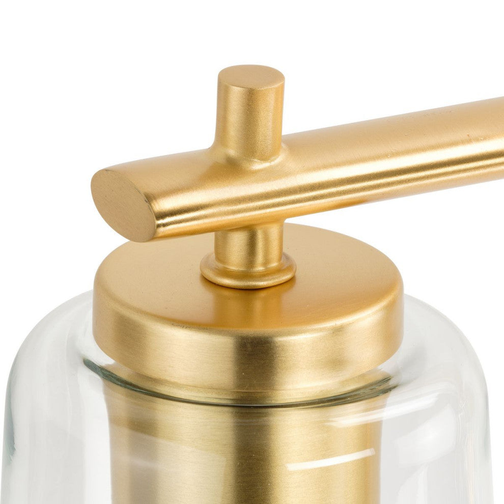 Adley Collection 48-1/2" 6-Light Satin Brass Clear Glass Bath Vanity Light