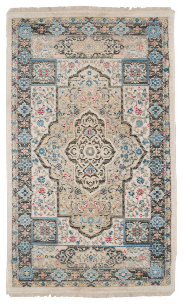 Machine Made Polyester Durable Indoor Outdoor Washable Oriental Pattern Footmat