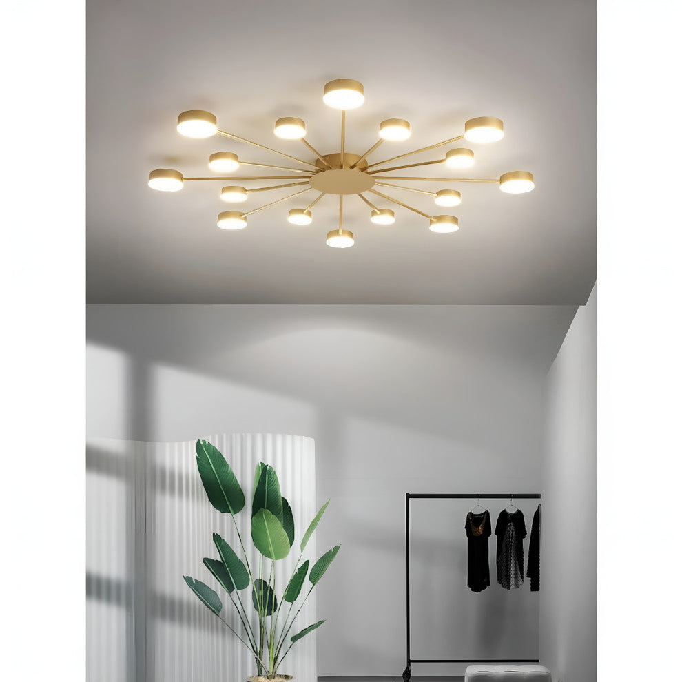 Buchs | Floral shaped LED Ceiling Chandelier, Gold, 16 Heads