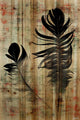 "Beautiful Black Feathers" Print on Natural Pine Wood, 30"x45"