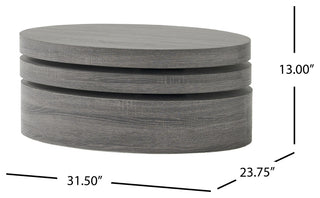 GDF Studio Lenox Oval Mod Rotating Wood Coffee Table