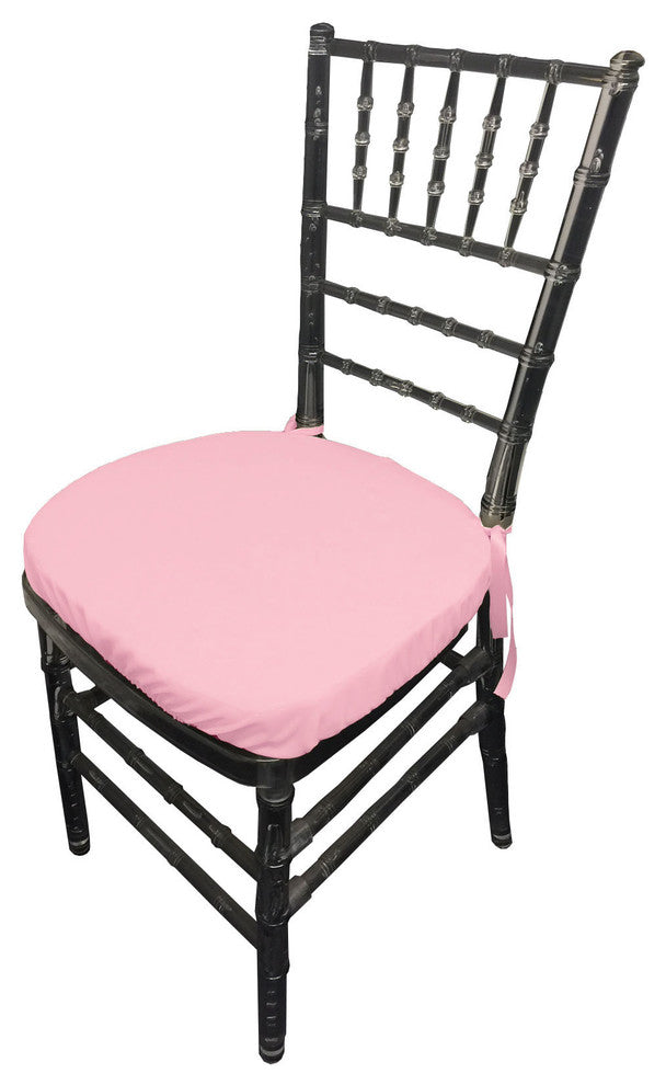 LA Linen Chiavari Chair Cushion Cover, Set of 4, Light Pink