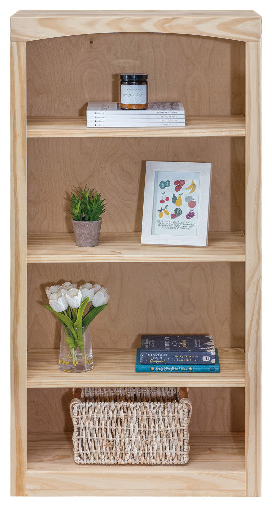 Solid Wood Bookcase, 48"x24", Unfinished