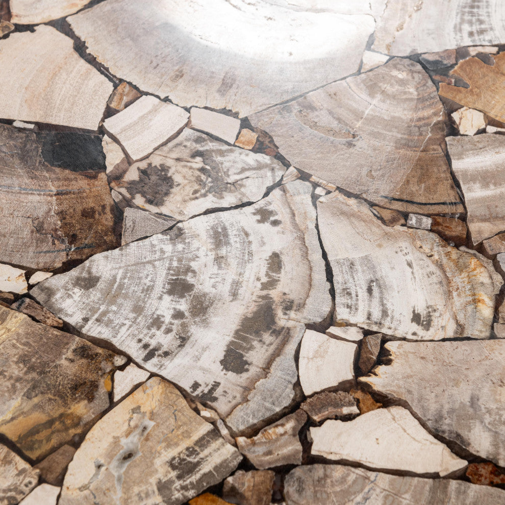 Norwest Petrified Teak Wood Console Table