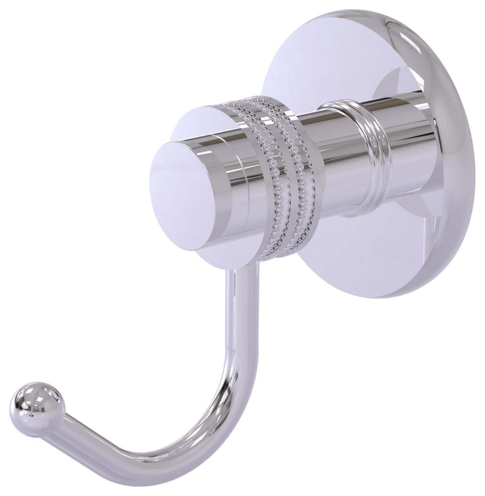 Mercury Robe Hook with Dotted Accents, Polished Chrome