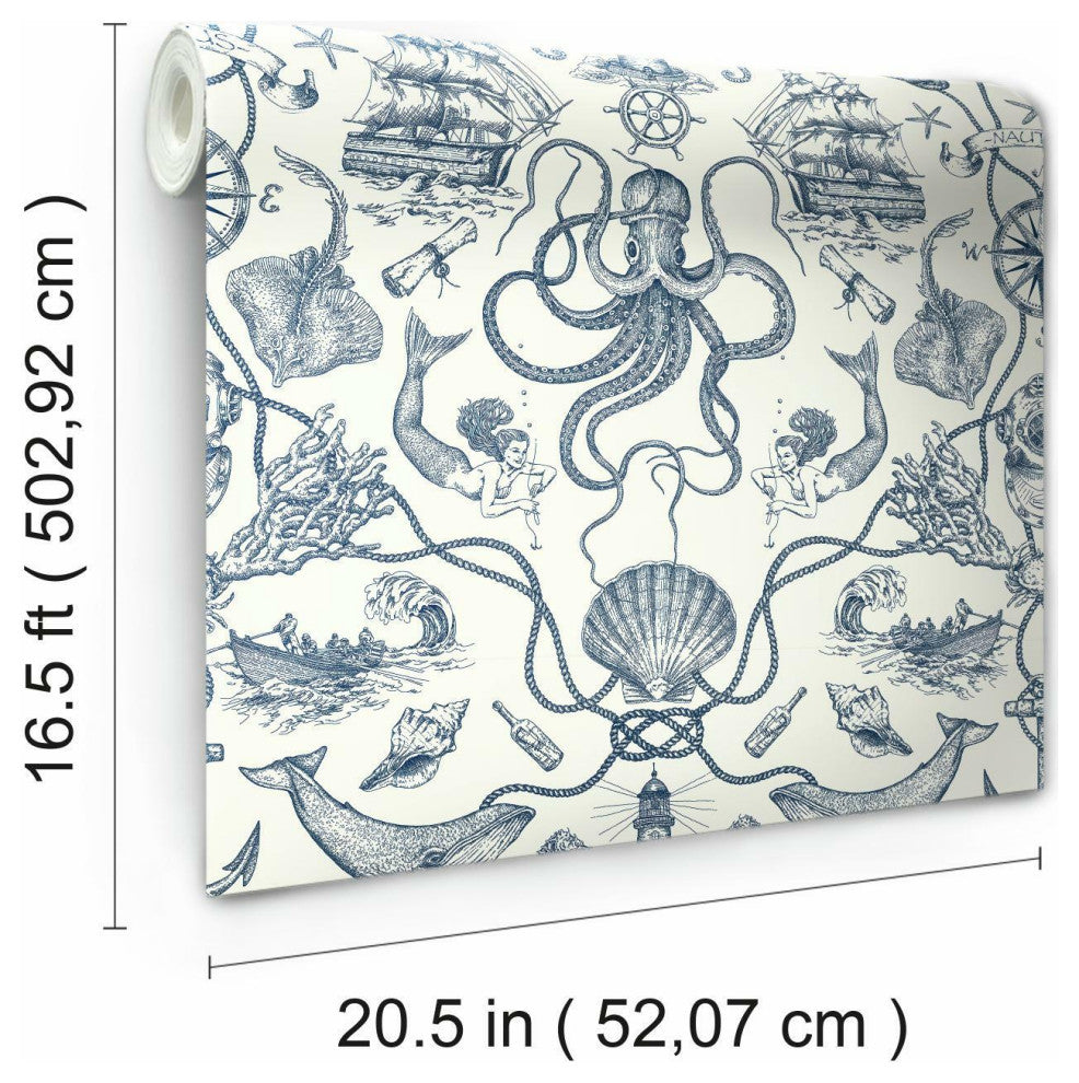 Deep Sea Toile Peel & Stick Wallpaper